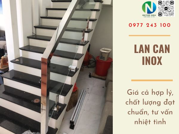 lan can inox kính cường lực